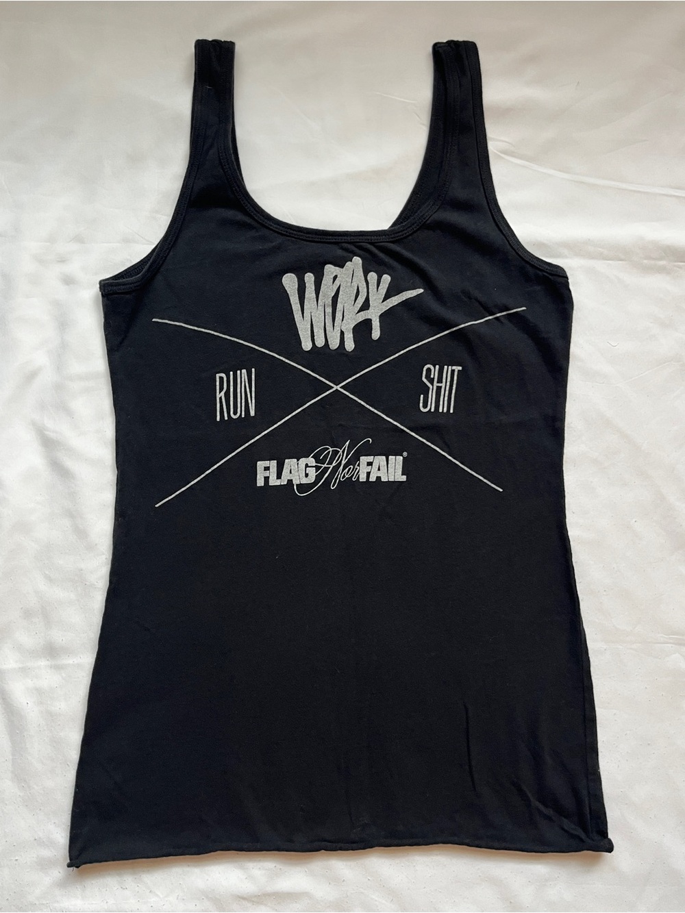 Flag Nor Fail Graphic Tank Top in Black